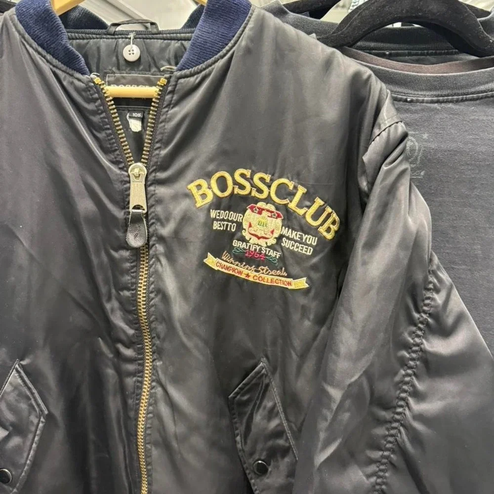 Vintage 90'e Boss Club Racing Embroidered Bomber Style Jacket - Picture 4 of 6